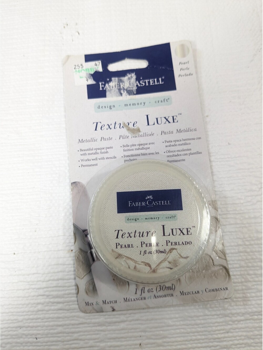 NEW Faber-Castell Texture Luxe Metallic Paste Metallic Pearl 1oz craft art